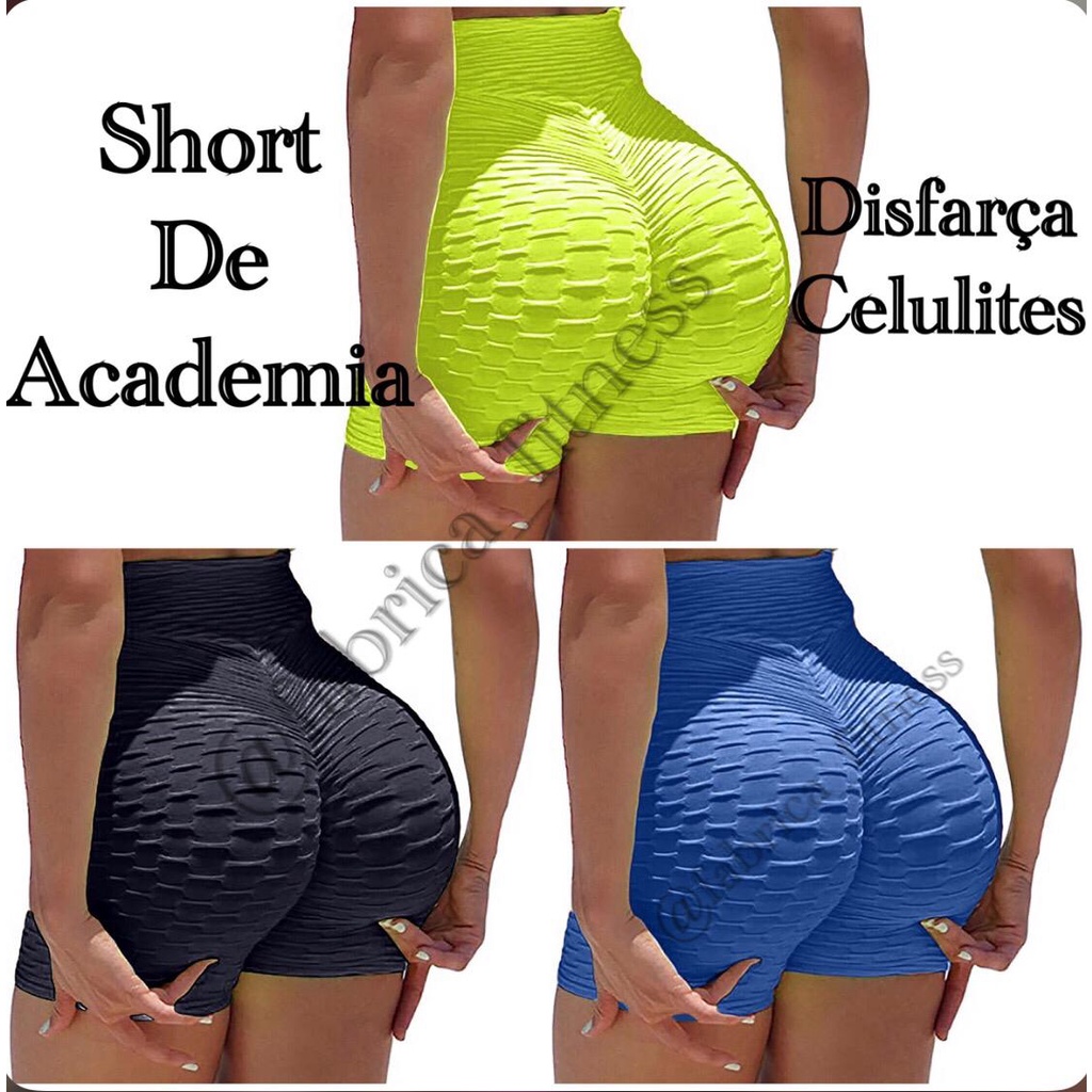 Short Legging Feminino Meia Coxa Cós Alto Pala Dupla Fitnes Academia Suplex  Shortinho Leg Roupa