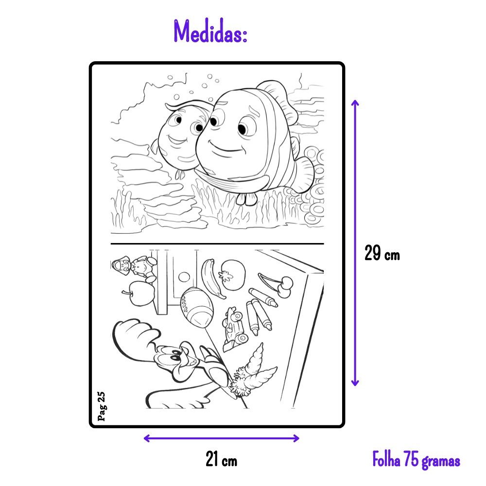 200 Desenhos Para Colorir em Folha A4 - 2 por folha | Shopee Brasil