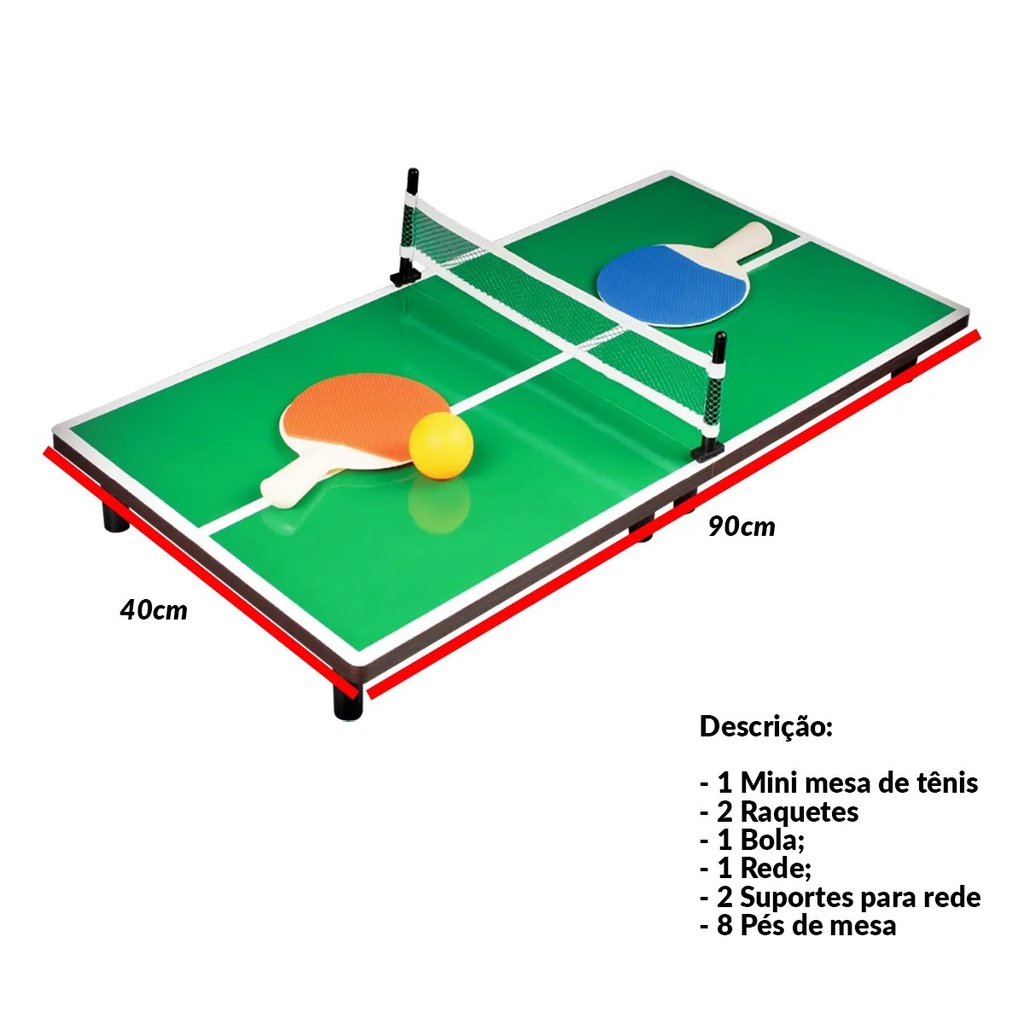 Ace, Mesa de Ping-Pong Profissional Dobrável c/Rede Raquete e Bolas  274x152,5cm