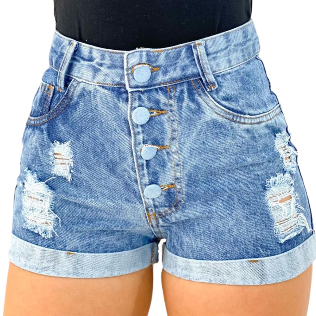 Short Feminino Jeans Short Curto Jeans Rasgado Feminino Da Moda Levanta Bumbum Shopee Brasil