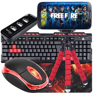 Kit Mobilador Para Celular Com Teclado Gamer Completo + Mouse Optico Promoção em Oferta na Shopee