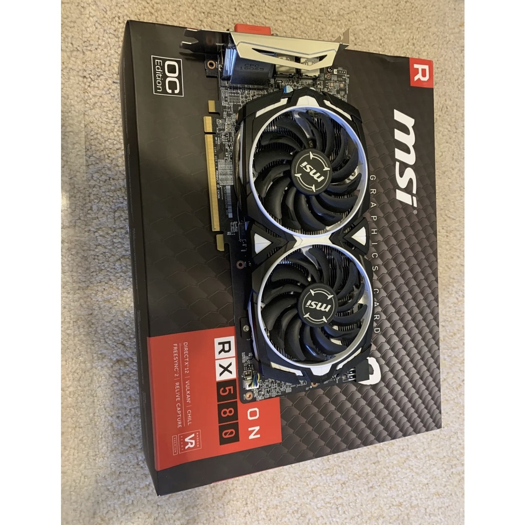 MSI Radeon RX 580 8GB GDDR5 Graphics Card (RX580ARMOR8GOC) | Shopee Brasil