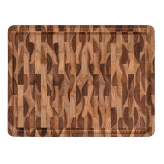 Tábua Para Churrasco Tramontina Retangular em Madeira Invertida Teca 45x34cm Com Acabamento Em Óleo Mineral