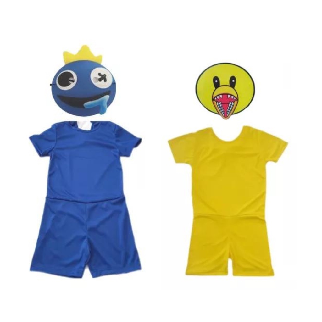 Fantasia Infantil Boneco Azul Babão Blue Roblox Com Máscara - M 5