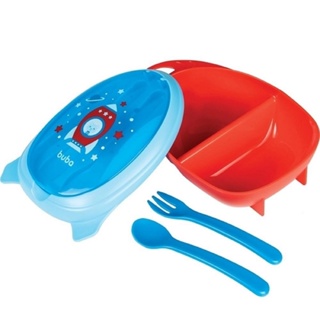 Kit Refeição Foguete Azul ou Rosa Com Talheres - Buba