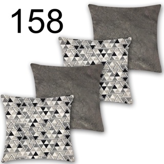 Kit 4 Capas Almofadas Decorativas Para Sala Sófa Quarto Escritório Estampada Jacquard E Suede 42x42 Com Zíper