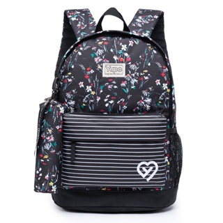 Mochila Bolsa Escolar Feminina Yupe Com Estojo Espaçosa Original P/ Notebook