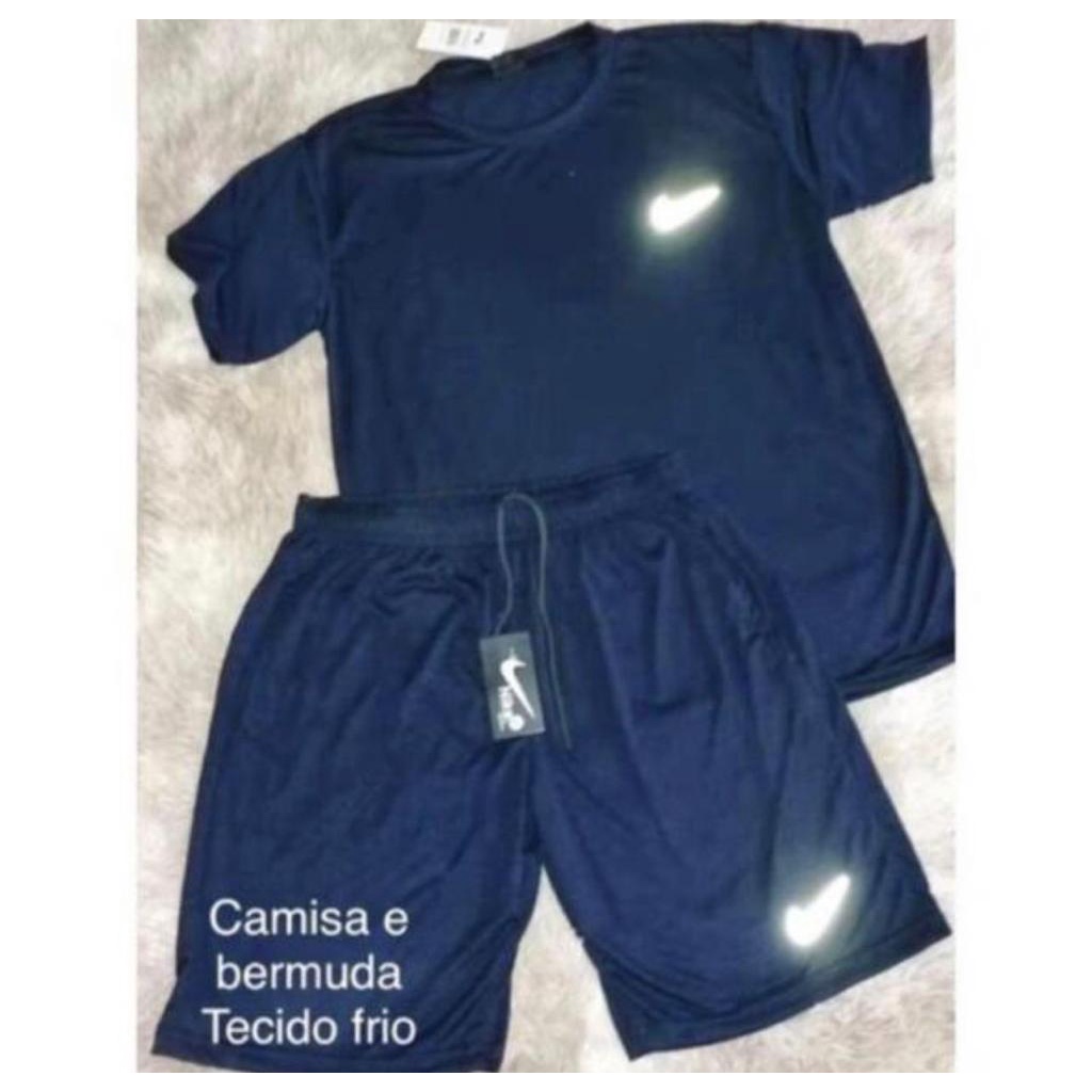 Camiseta e Bermuda Conjunto Sport Refletivo Tecido Frio - Dry Fit - Coleção  Pronta entrega.