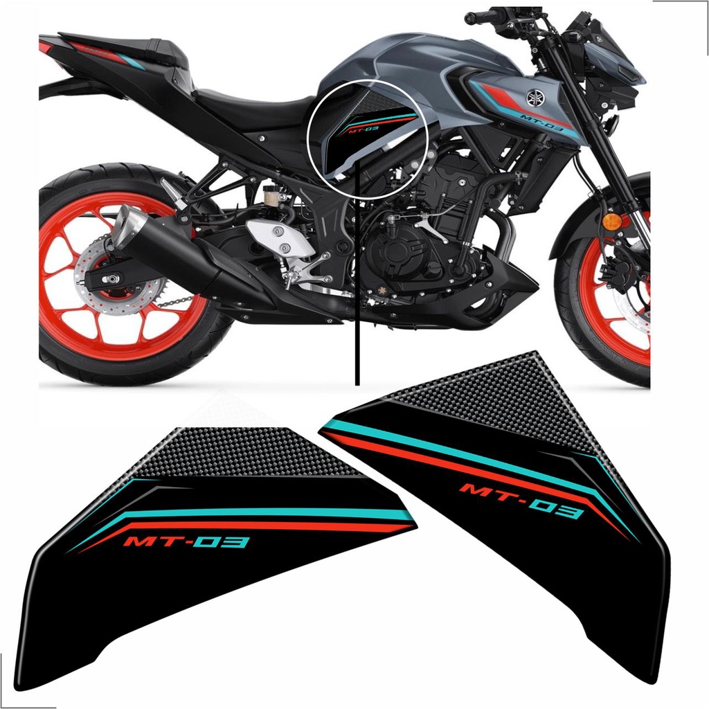 Adesivo Protetor Lateral Mt03 Mt-03 Mt 03 Resinado Alto Relevo Yamaha