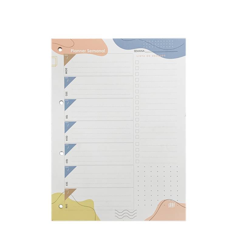 Bloco Planner Semanal A4 para Fichário com 30 Folhas Yes | Shopee Brasil