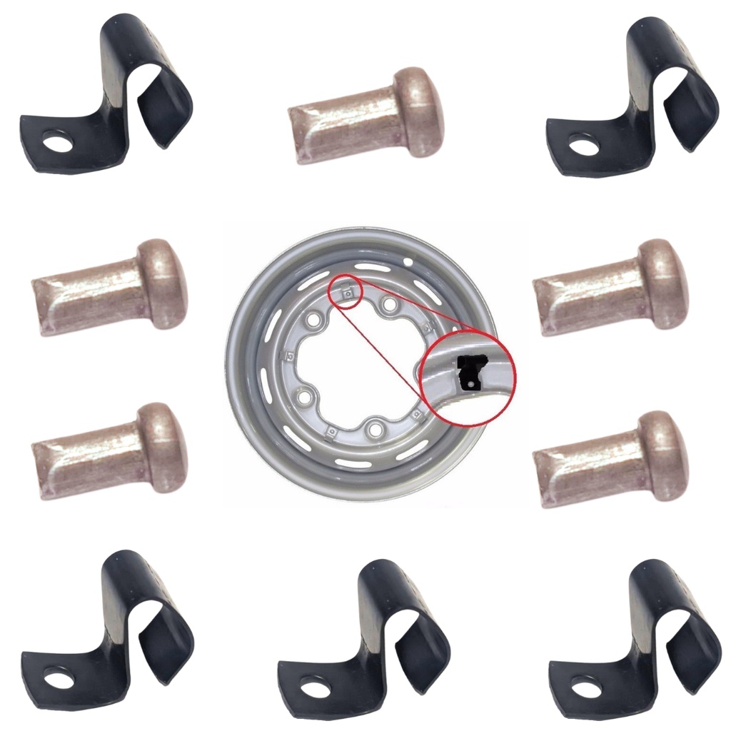 Kit 20 Grampos De Fixação Calotas Rodas 5 Furos Kombi Fusca