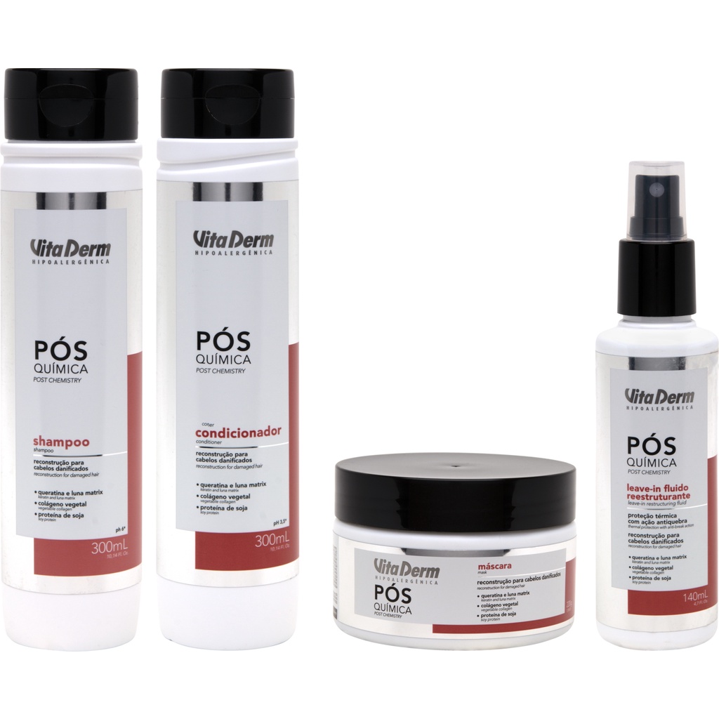 Kit Pós Quimica Vita Derm - Proteção, Reconstrução e hidratação