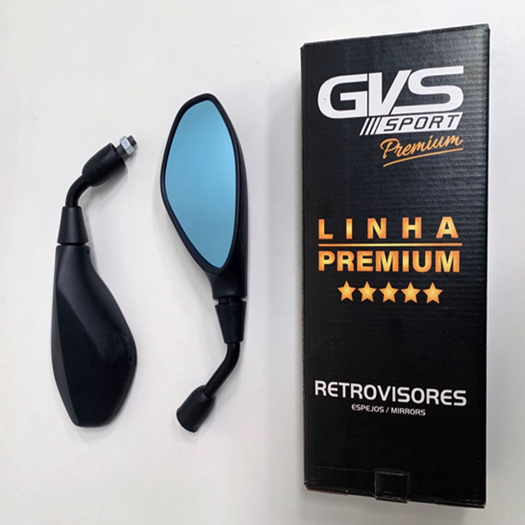 Retrovisor F Haste Curta Lente Convexa Azul Fixo Original Gvs Honda Shopee Brasil