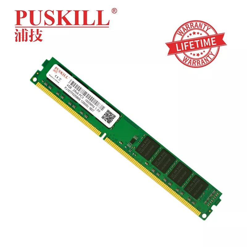 Memória Ram Puskill DDR3, 4 GB e 8 GB 1333/ 1600 MHz, NOVA, Lacrada, Para Computador