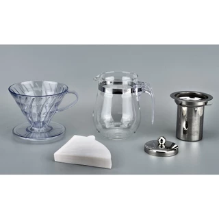 Kit Tipo Hario V60 Pour Over Coar Café Ou Chá Coador T-02