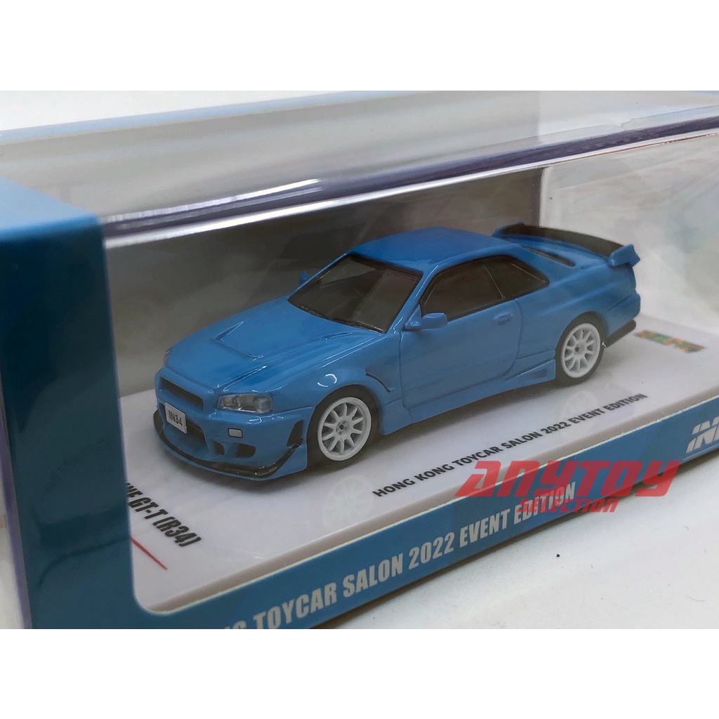 INNO64 1/64 Nissan Skyline GT-T R34 Baby Blue Hong Kong Salão De