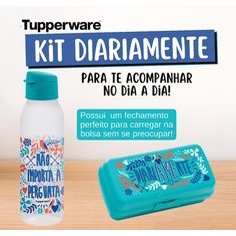Tupperware Eco Tupper Garrafa 750ml ou Porta Sanduíche Lettering Azul ...