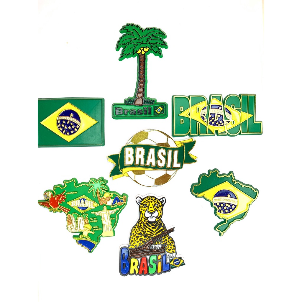 Imãs de Geladeira Brasil Decorativos Emborrachados