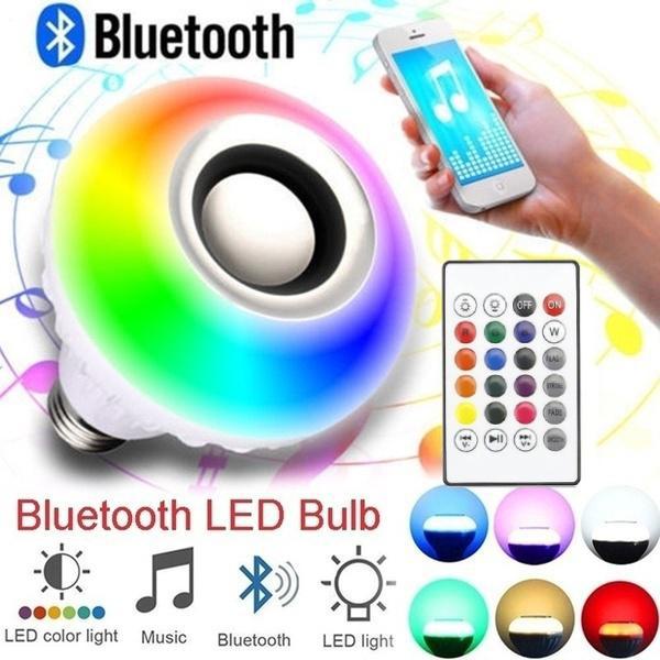 Lâmpada Musical De Led Bulbo Bluetooth Rgb + Controle Remoto 12w Bivolt