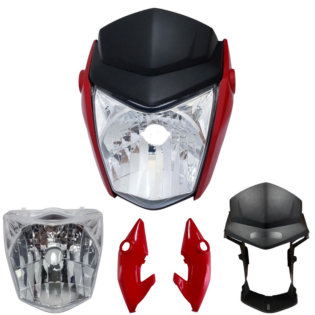 Frente Farol Completo Fan Start 125 150 160 2014 A 2021 Vermelho