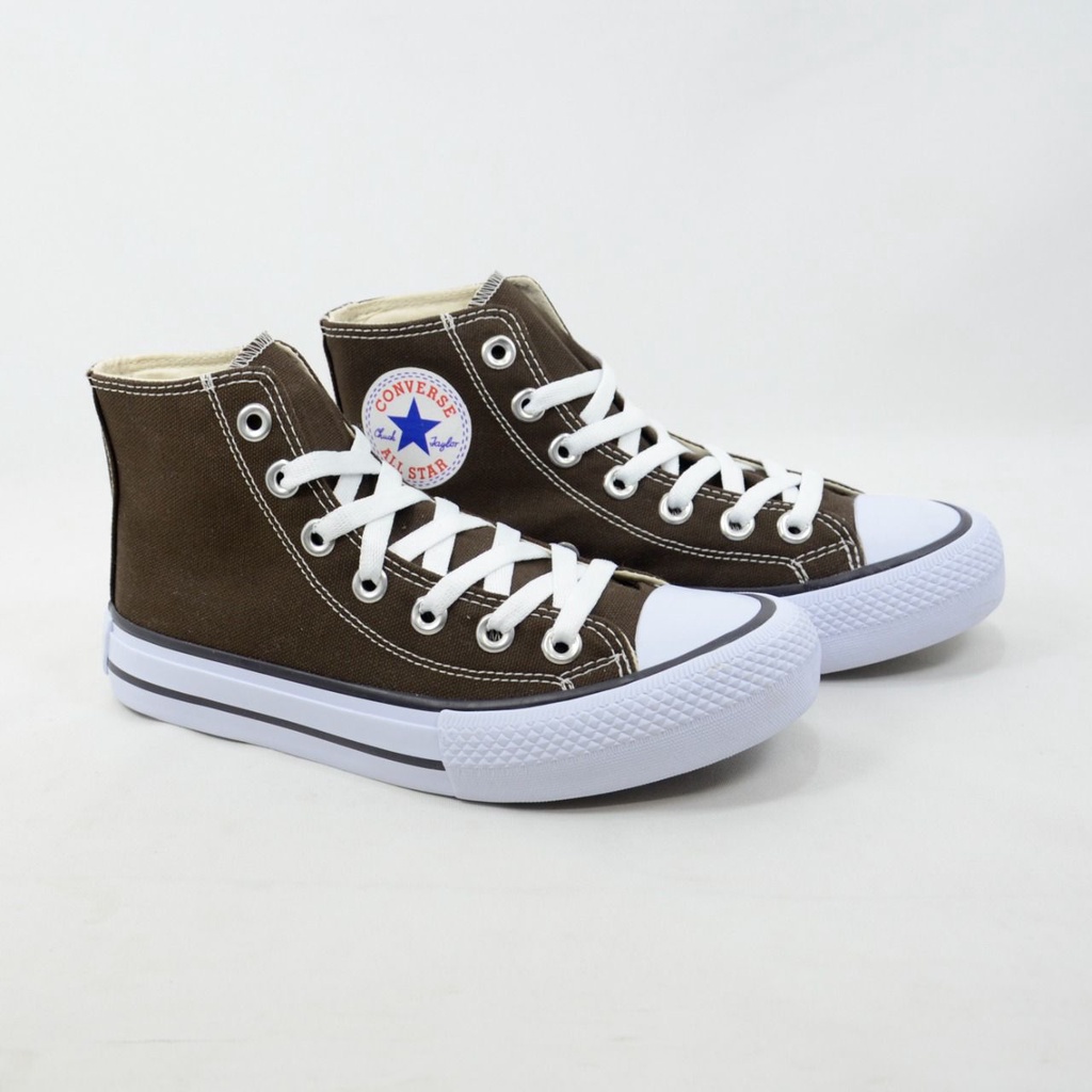 All star sale marrom cano alto