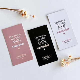 25 Cartão de Cuidados com Acessórios Peças Bijouterias Semi Joias Cartões 5x9cm