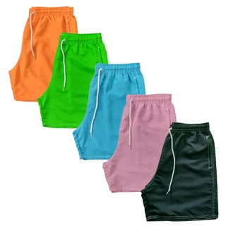 Short De Elástico Praia Plus Size Tactel Adulto Academia Swim Verão