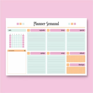 Joy | Planner Semanal caixinha | Tamanho A4 e destacável !