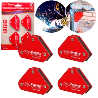 Esquadro Magnético Soldador Kit 4 Peças Pode Suportar Até 5kg Fixação Metais Auxiliar Serralheria em Oferta na Shopee