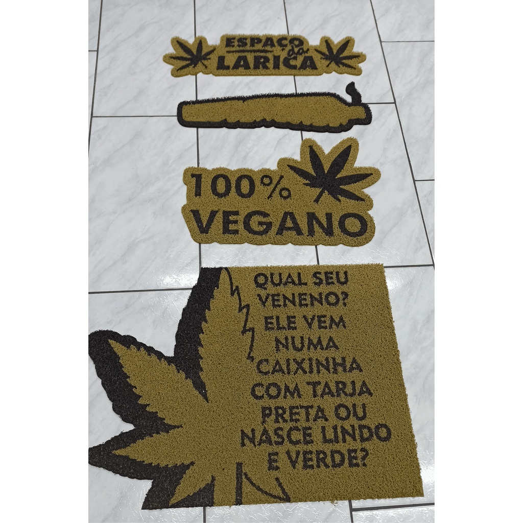 Tapete Capacho Maconha Espaço da Larica Vegano Canabis