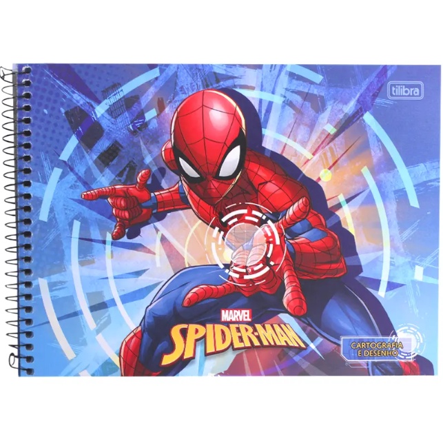 Caderno de Desenho e Cartografia homem Aranha Espiral Capa Dura Spider-Man  80 Folhas