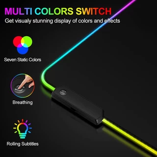 Mouse Pad Gamer Grande Speed Borda Led 7 Coolor Rgb Impermeável 300mm X 800mm SBD-H novo geracao