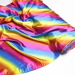 Tecido Cetim Arco Íris Estampado 1,40m - Para Decoração de Festas