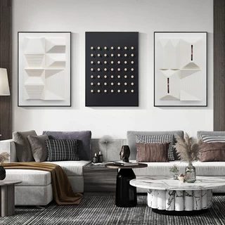 Quadros Decorativos Trio Kit 3 peças Grandes 90x60 ou 60x40 mais de 50 opções de imagens Quadro decorativo Sala Quadro decorativo Quarto Quadro decorativo Escritório Quadro decorativo Marmorizado Quadro decorativo abstrato Folhas arte quadro mosaico
