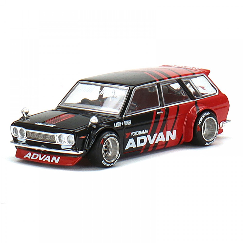 Mini GT KHMG033 X KAIDO Casa 1/64 DATSUN 510 WAGON Escala ADVAN DIECAST Carro Modelo