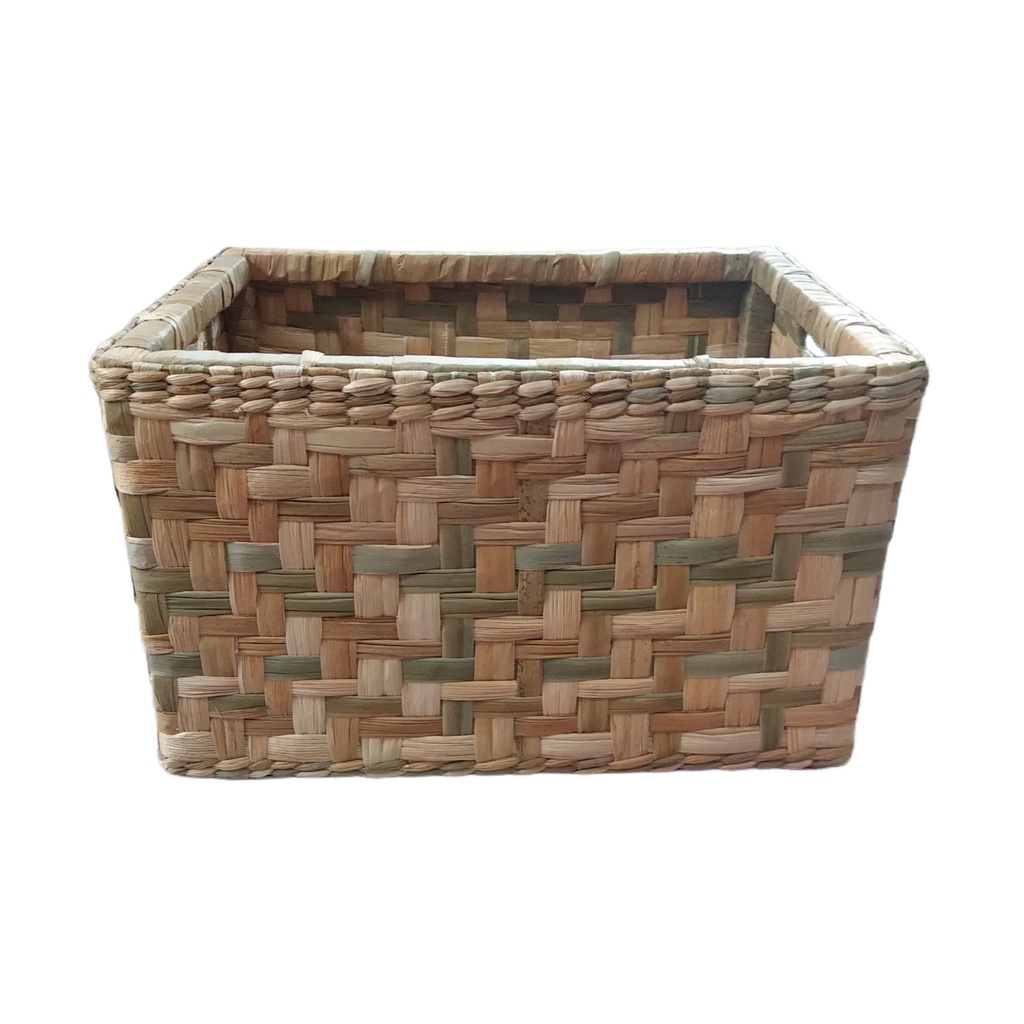 Cesto Caixote Fibra Taboa Natural 40x30x25