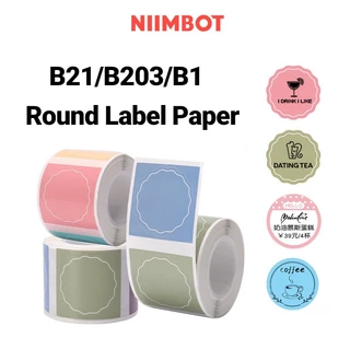 Adesivo De Papel Redondo Com Etiqueta Redonda Niimbat B21/B3S/Térmica Para Alimentos