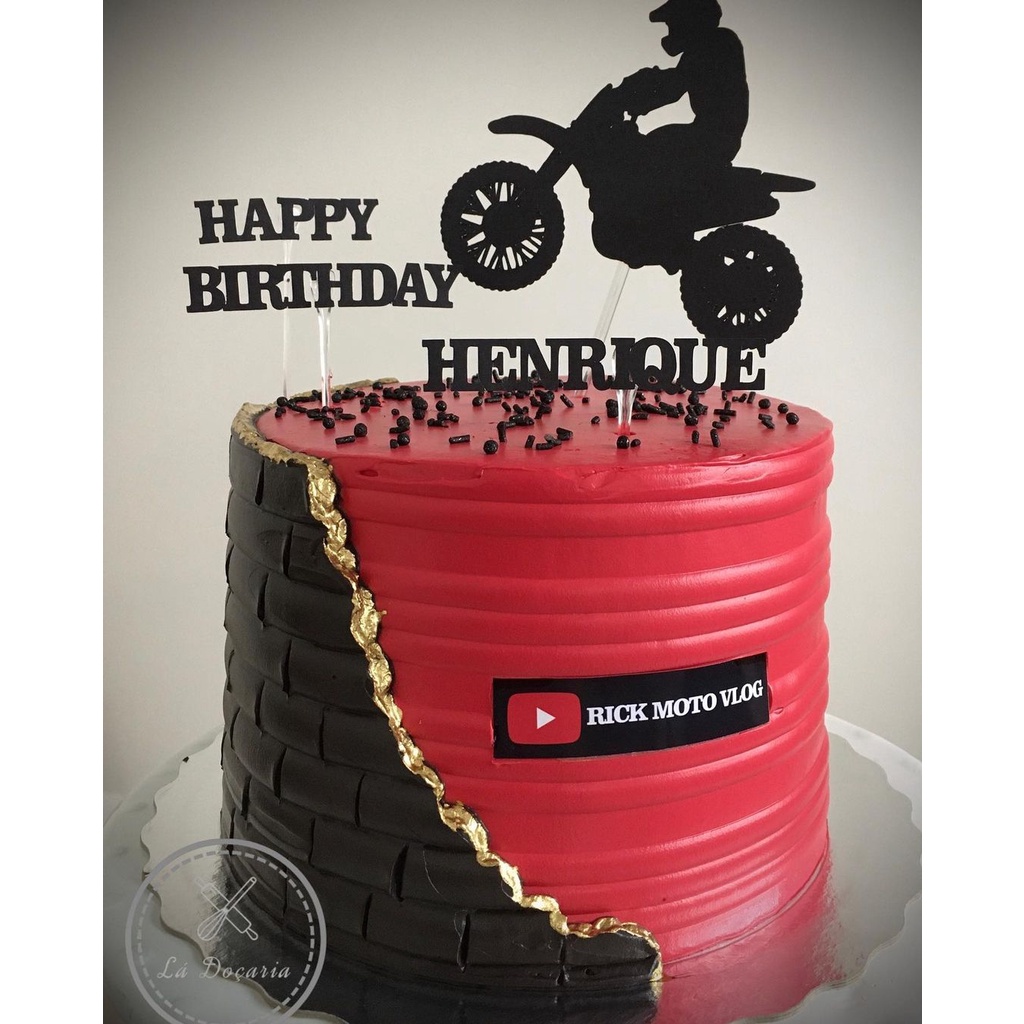 Decoração de festa de motocross, silhueta masculina personalizada com nome  personalizado para bolo, motocross, jogador, aniversário, festa - AliExpress