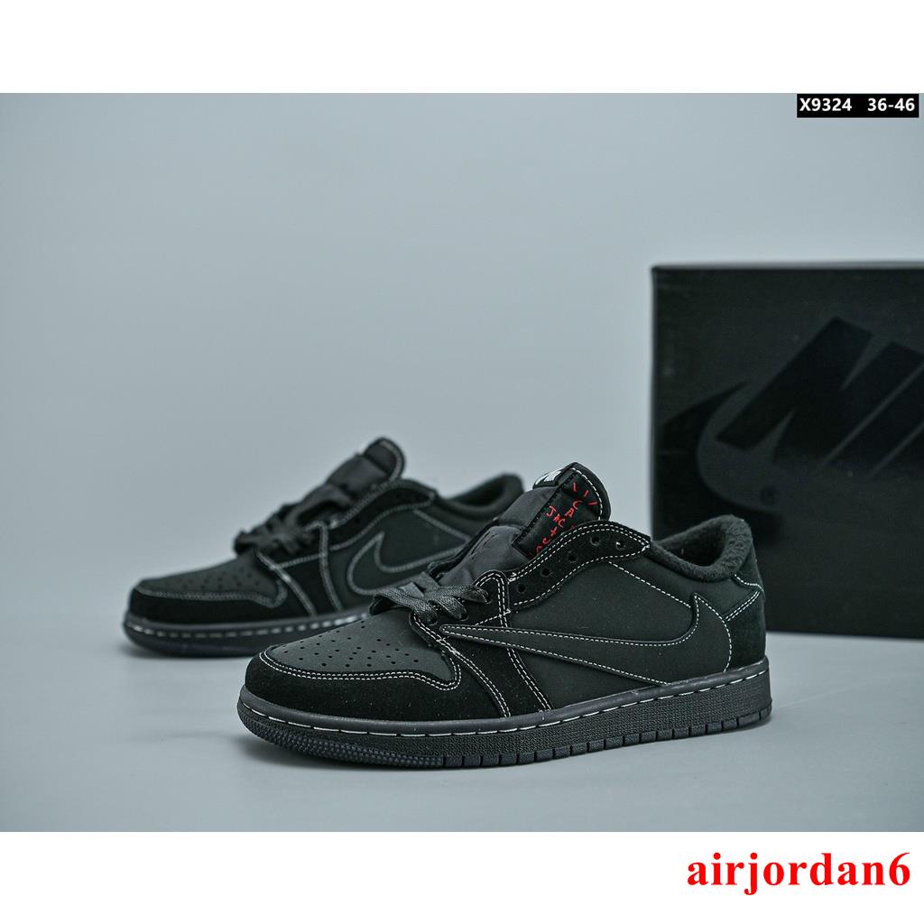 Travis Scott X Air Jordan Baixo Og Fim Fantasma Preto Recorte