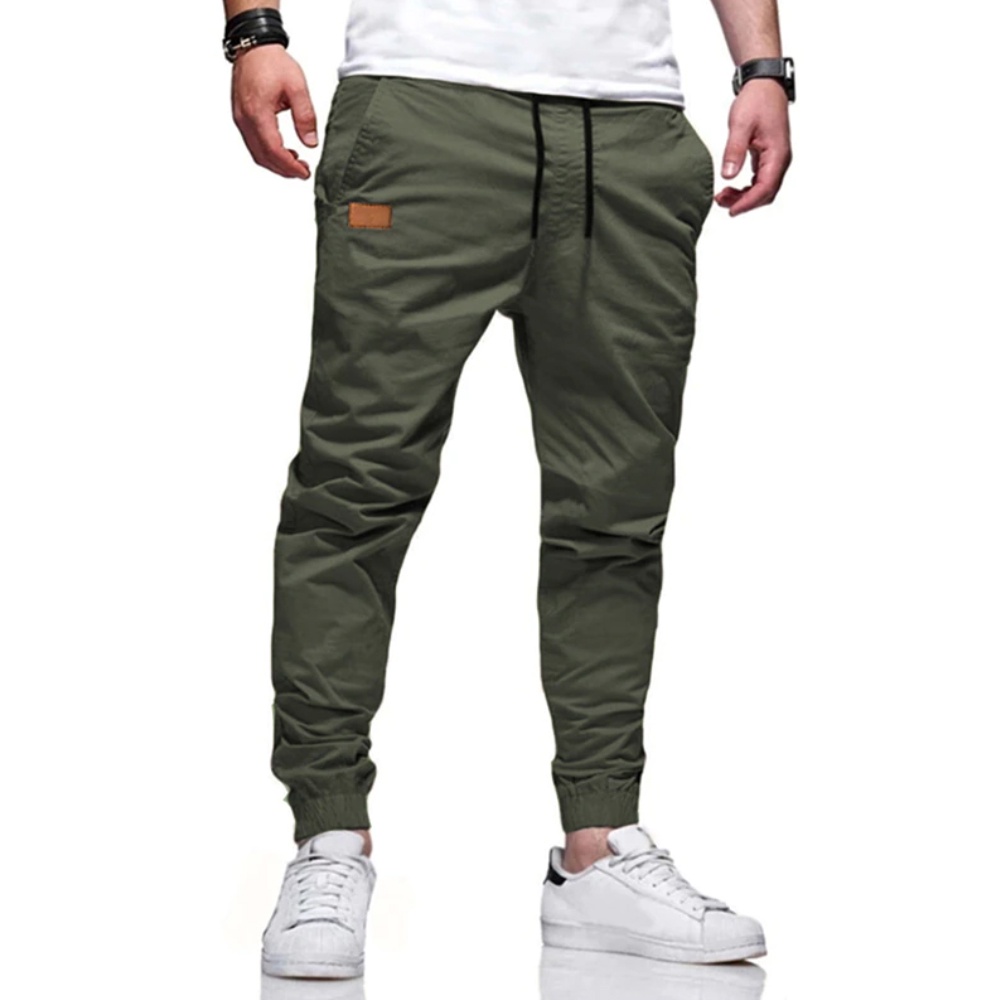 Calças Jogger Jeans Camuflada Masculina Com Punho Elástico