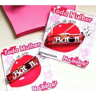 Cards Batom Dia das Mulheres Lembrancinha Dia da Mulher em Oferta na Shopee