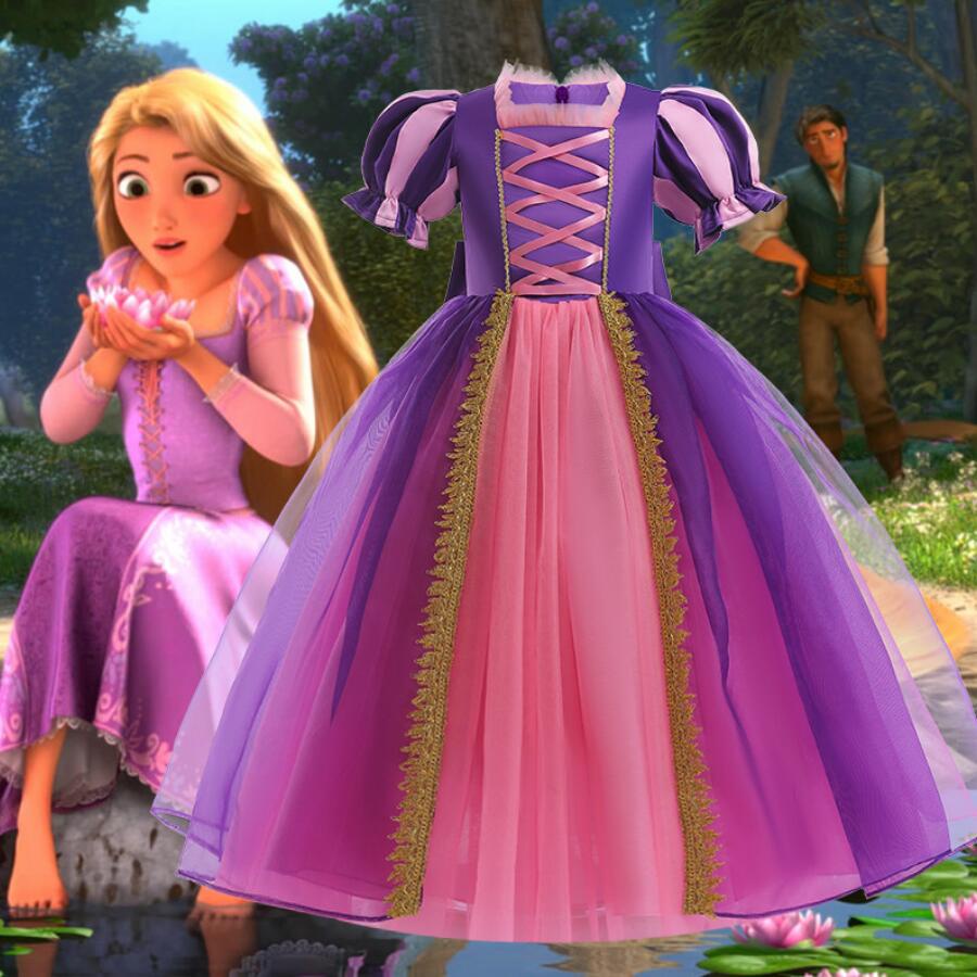 Vestido Infantil Lilás Rapunzel Princesa Sofia Aniversário Daminha