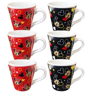 6 Caneca Xicara Personalizada Minnie e Mickey Disney de Porcelana 110 ml