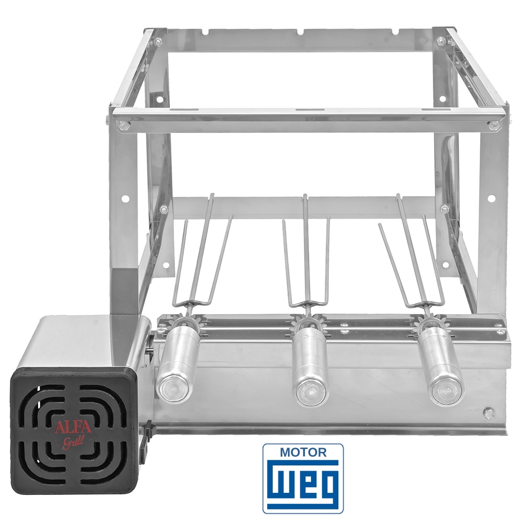 KIT GIRATORIO PARA CHURRASQUEIRA 3 ESPETOS GIRA GRILL Shopee Brasil
