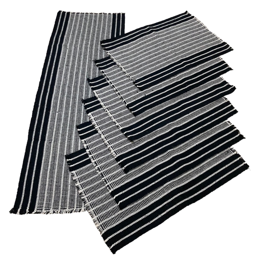 Jogo americano rústico 7 peças (6 lugares e 1 caminho).