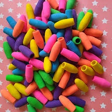 Borrachas Ponteira Coloridas kit com 10 e 20 Unidades