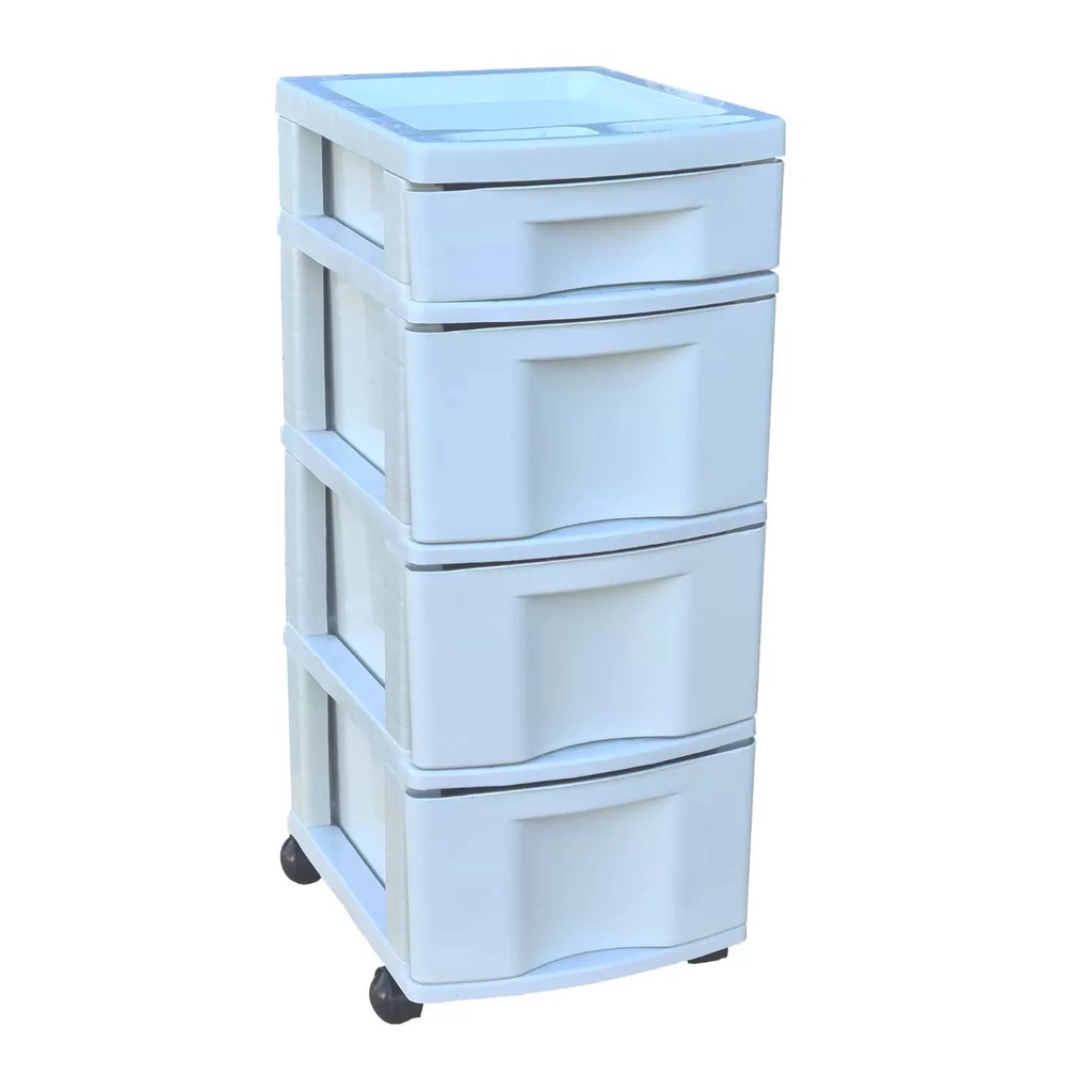 carrinho auxiliar multiuso Gaveteiro 3 Gavetas grande 1 pequena todo Branco com Rodinhas AGRAPLAST