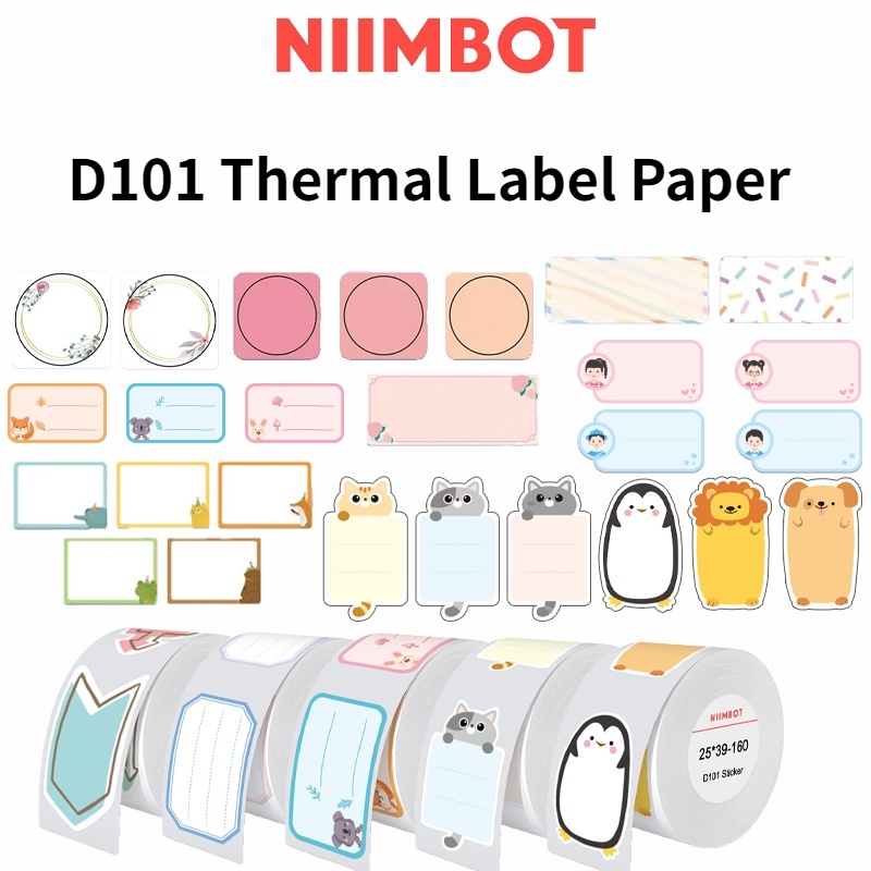 Niimbot D101 Papel De Etiqueta Térmica Para Impressora De Etiquetas D101 Nome Do Tamanho Preço Rótulos Em Branco À Prova D'água Casa