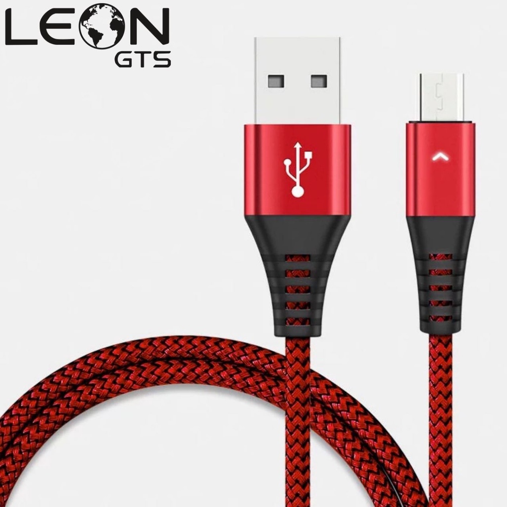 Cabo Carregamento V8 Nylon Trançado Material Da LEON GTS SJX-Y5-V8 - Varias cores