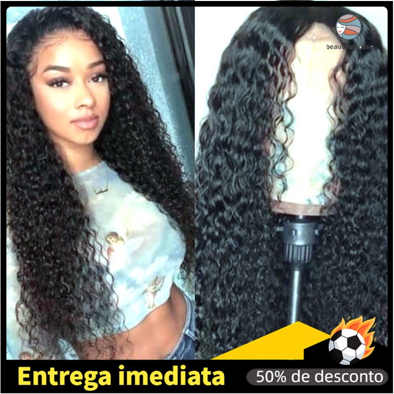 Full Lace Perucas Encaracolado Cacheado Afro 100% cabelo Humano Perucas  Cabelo Indiano pré depenados 20